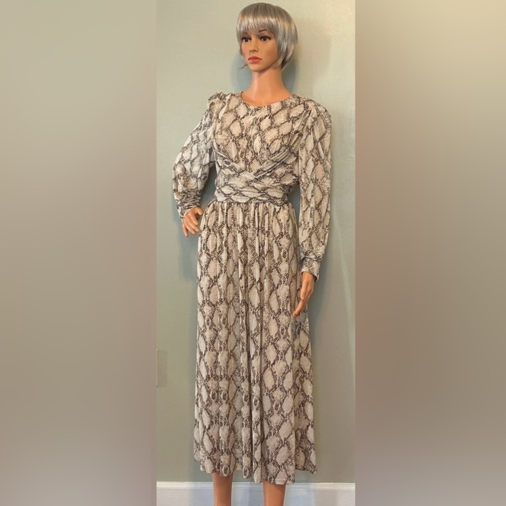 BCBG MAXAZRIA Snake
Embossed Dress Tan Python Size L
